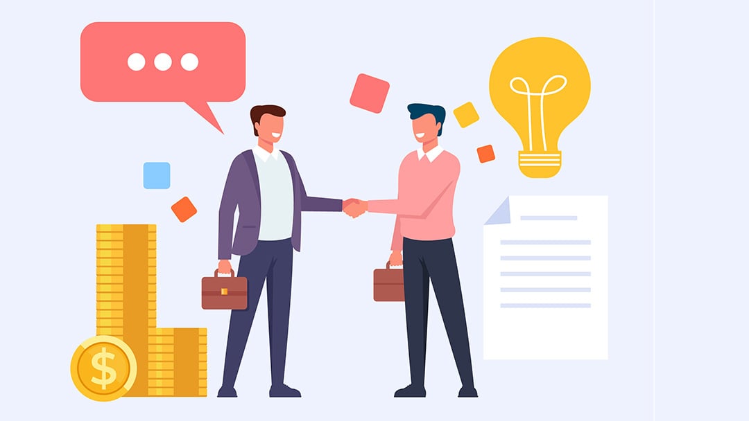 Two businessmen shaking hands